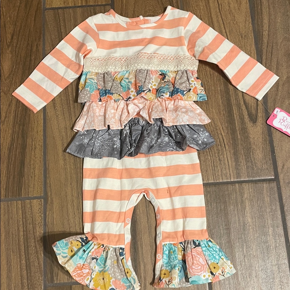 NWT RICRAC & RUFFLES ROMPER/Pantsuit 12 months